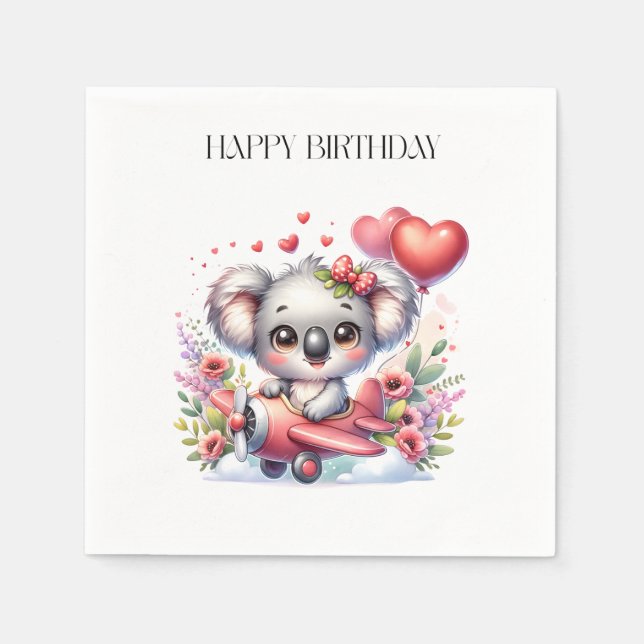 Flygande Koala Födelsedag Pappersservett (Framsidan)