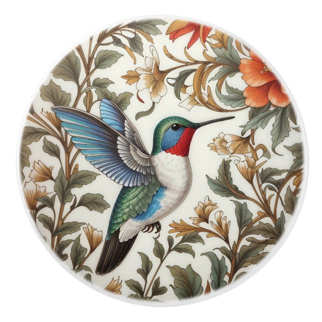 Flygande kolibri William Morris-inspirerad Knopp (Framsidan)