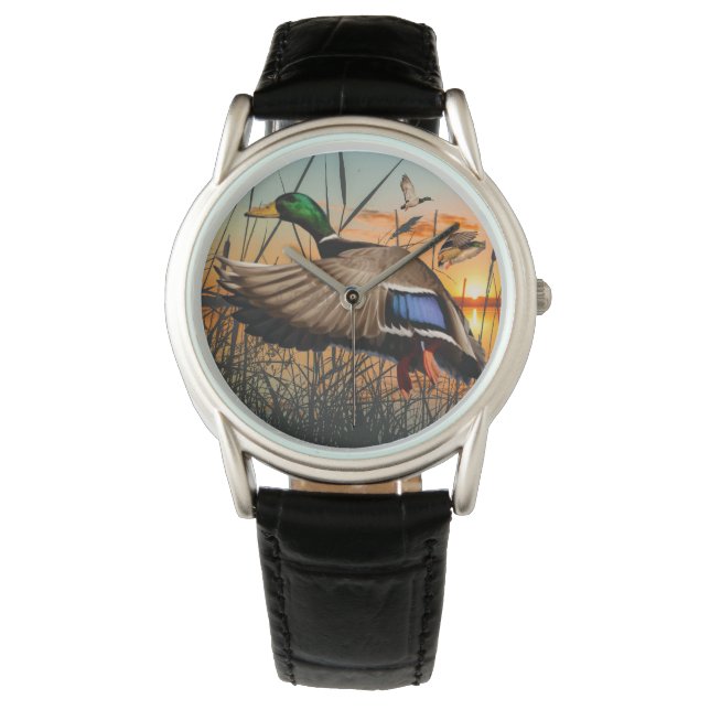 Flygande Mallard Watch, Anka Hunting Armbandsur (Framsida)