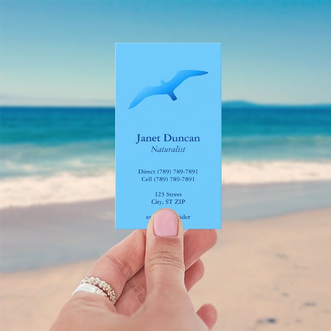 Flygande mås visitkort (Modern Minimalist Bird Business Cards)