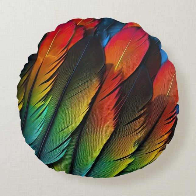 Flygande med Färg Rund Kudde (Framsidan)