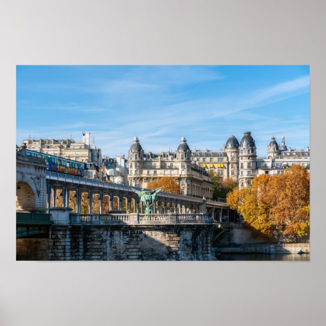 Flygande metro på Pont de Bir-Hakeim - Paris, Fran Poster (Framsidan)
