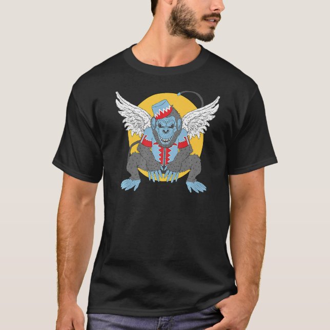 Flygande monkey Winged Monster T Shirt (Framsida)