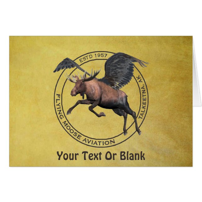 Flygande moose Aviation Hälsningskort (Framsidan Horizontal)