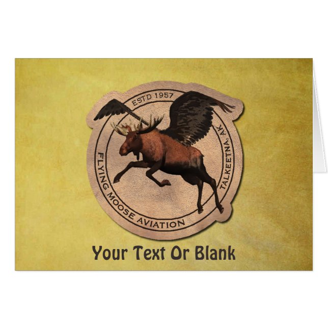 Flygande moose Aviation Hälsningskort (Framsidan Horizontal)