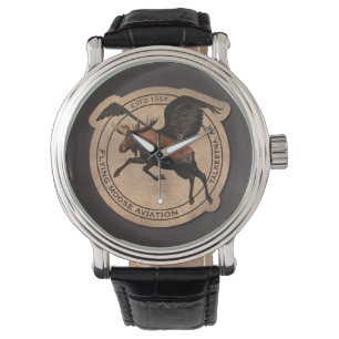 Flygande moose Aviation Patch Armbandsur
