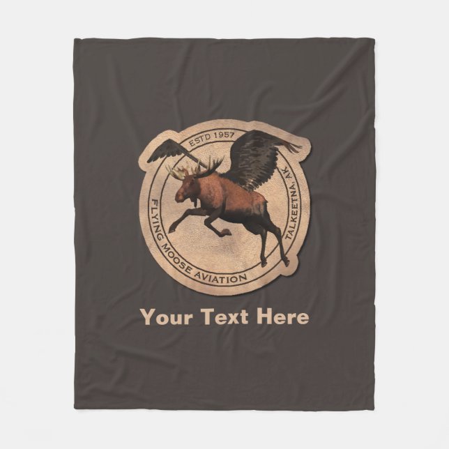 Flygande moose Aviation Patch Fleecefilt (Framsidan)
