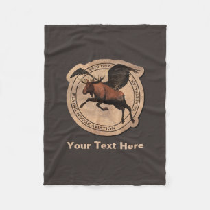 Flygande moose Aviation Patch Fleecefilt