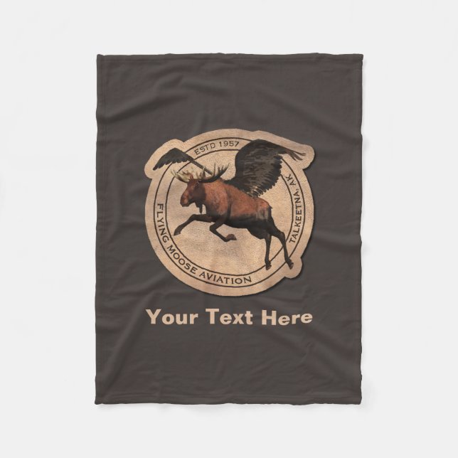 Flygande moose Aviation Patch Fleecefilt (Framsidan)