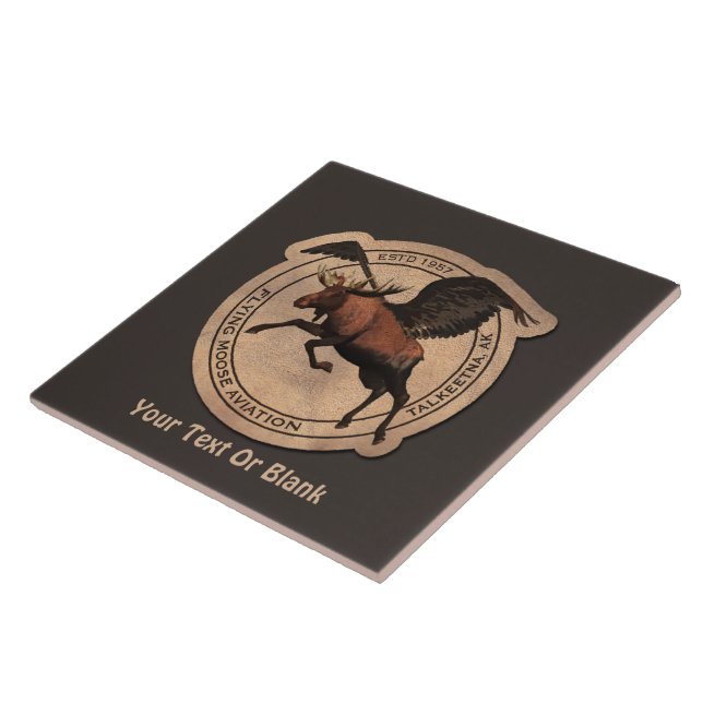Flygande moose Aviation Patch Kakelplatta (Sidan)