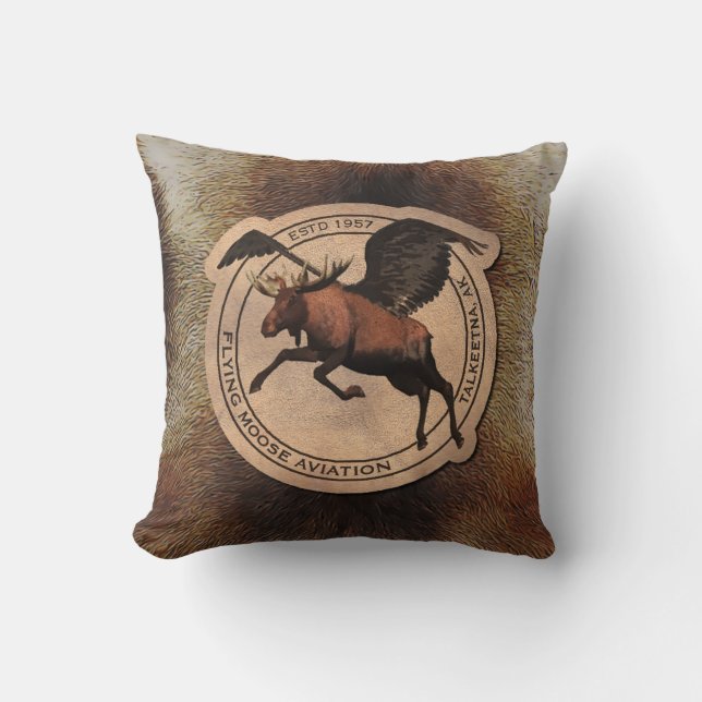 Flygande moose Aviation Patch Kudde (Framsida)