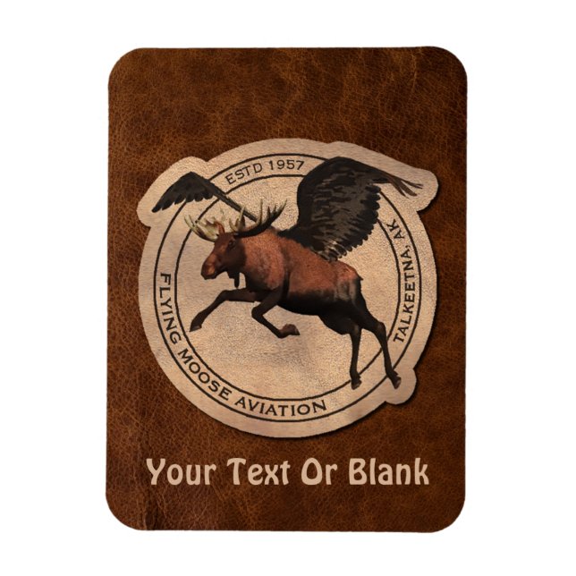 Flygande moose Aviation Patch Magnet (Vertikal)