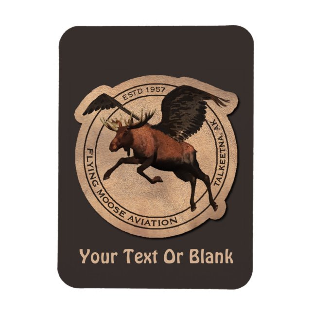 Flygande moose Aviation Patch Magnet (Vertikal)