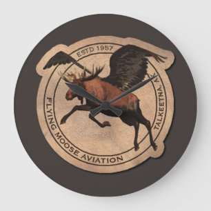 Flygande moose Aviation Patch Stor Klocka