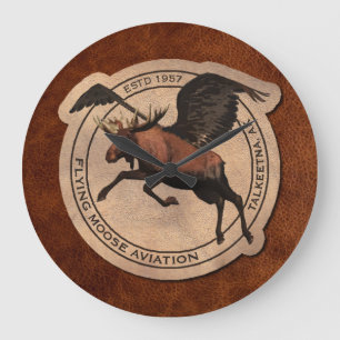 Flygande moose Aviation Patch Stor Klocka