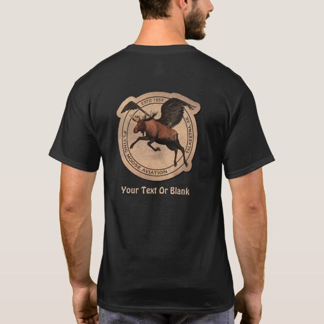 Flygande moose Aviation Patch T Shirt (Baksida)