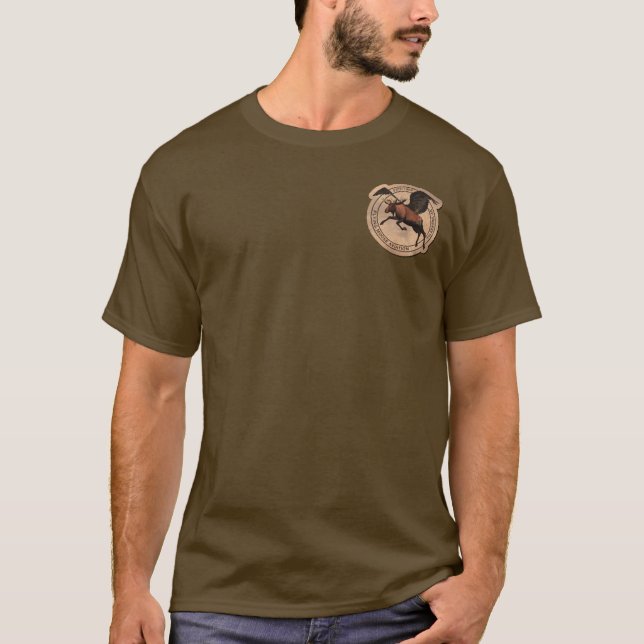Flygande moose Aviation Patch T Shirt (Framsida)