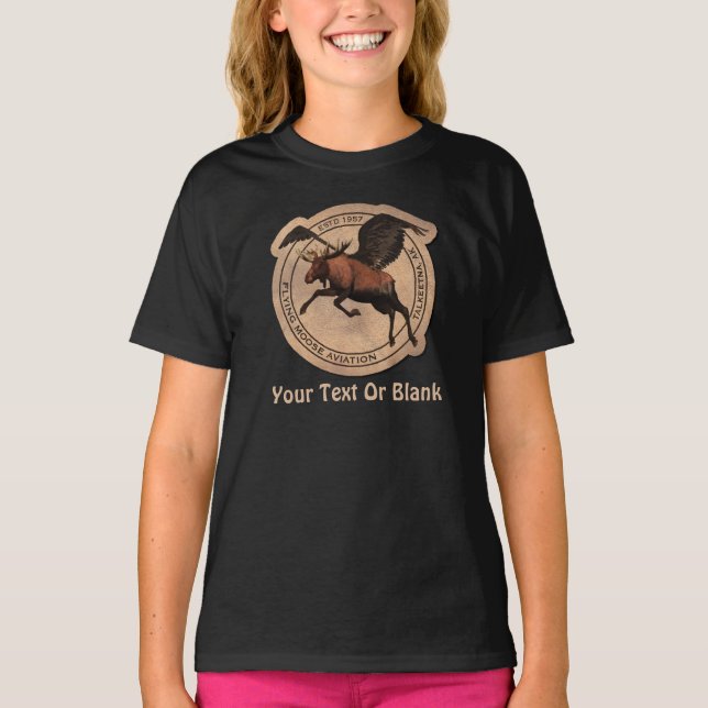 Flygande moose Aviation Patch T Shirt (Framsida)