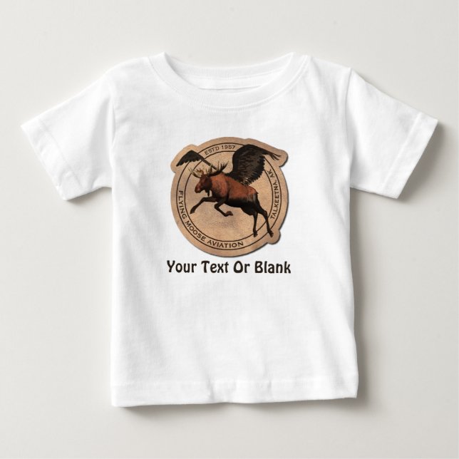 Flygande moose Aviation Patch Tee Shirt (Framsida)