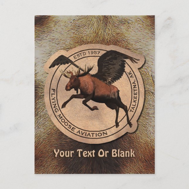 Flygande moose Aviation Patch Vykort (Framsida)