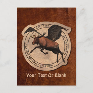 Flygande moose Aviation Patch Vykort
