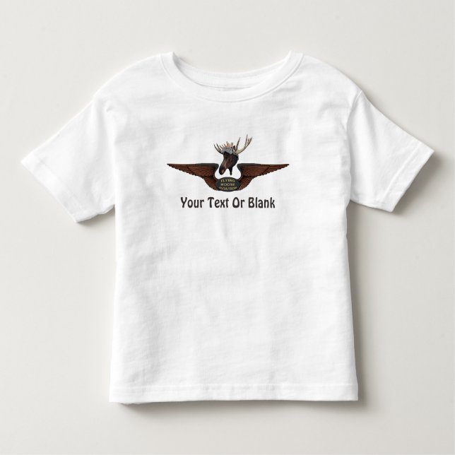 Flygande Moose Bush Pilot Vingar Tee Shirt (Framsida)