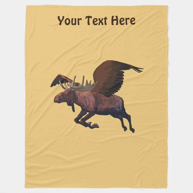 Flygande Moose Fleecefilt (Framsidan)