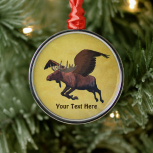 Flygande Moose Julgransprydnad Metall