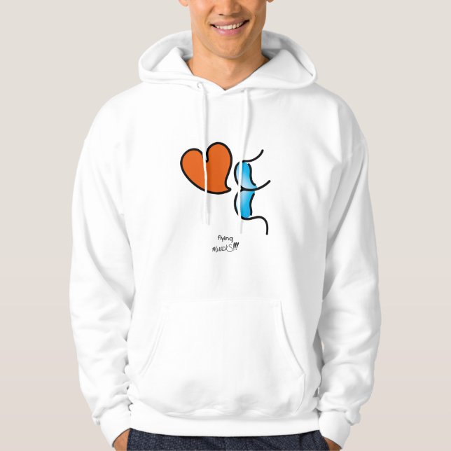 flygande muack, S!!! - Blå Hoodie (Framsida)