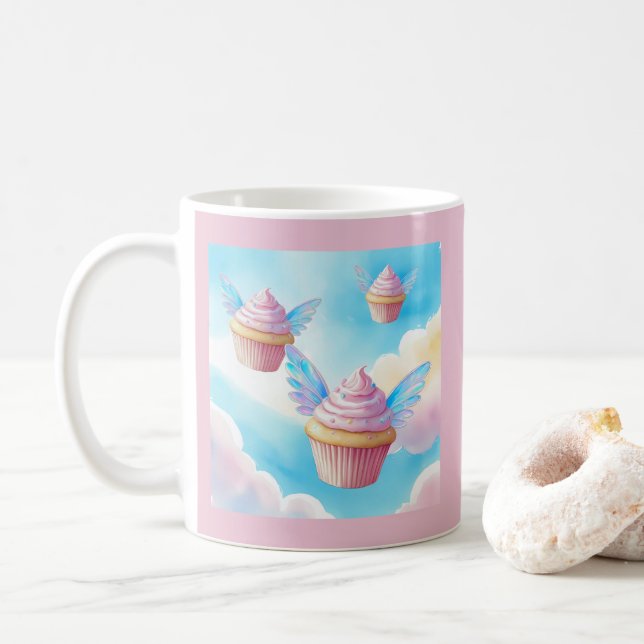 Flygande Muffinsar i Himmel Kaffemugg (Med munk)