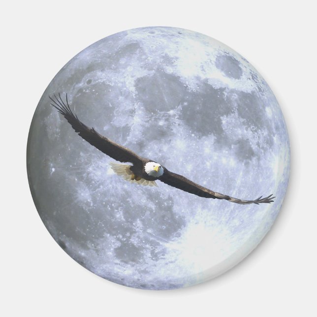 Flygande ÖRN & FULL MOON Wildlife Magnet (Framsidan)