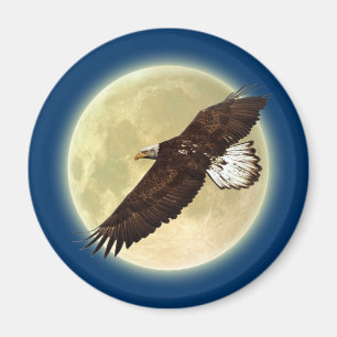 Flygande ÖRN & FULL MOON Wildlife Magnet