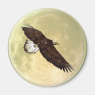 Flygande ÖRN & FULL MOON Wildlife Magnet