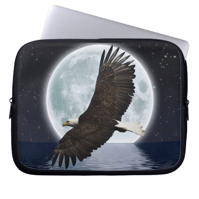 Flygande Örn, helmånsfoto av vildlevande nattfoto Laptop Sleeve (Framsidan)