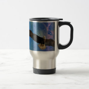 Flygande Örn och Rymden Nebula Art Resemugg