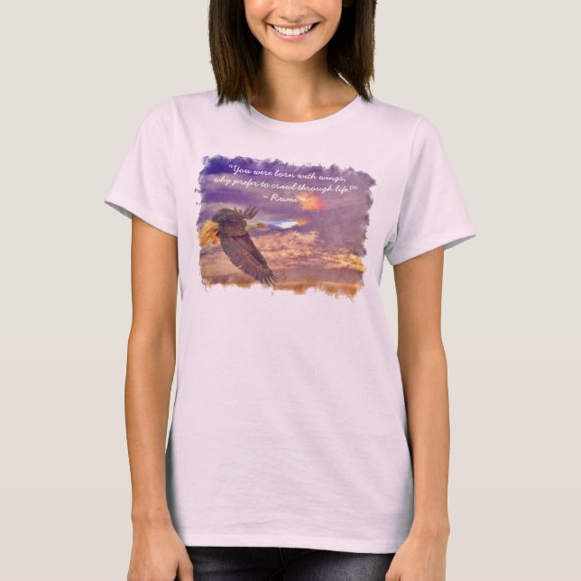 Flygande Örn & Rumis Dikt om livet T-shirt (Framsida)