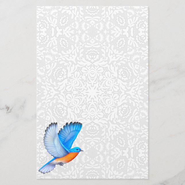 Flygande Östra Bluebird Stationery Brevpapper (Framsida)