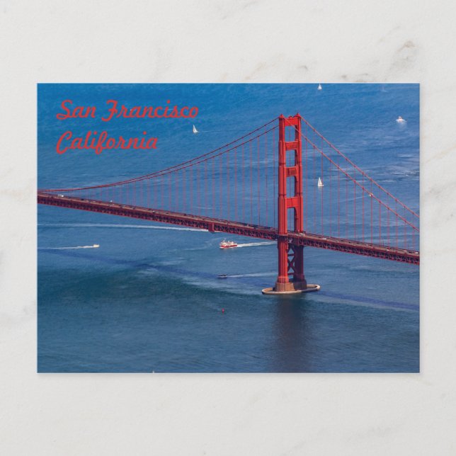 Flygande över San Francisco Golden Grind Bridge Vykort (Framsida)