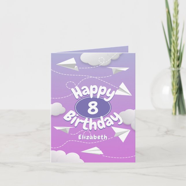 flygande pappra flygplan födelsedag för giftig ros kort (Framsida)