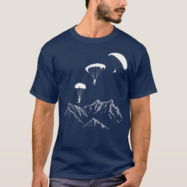 Flygande paraglider Skydiving Paragliding T Shirt (Framsida)