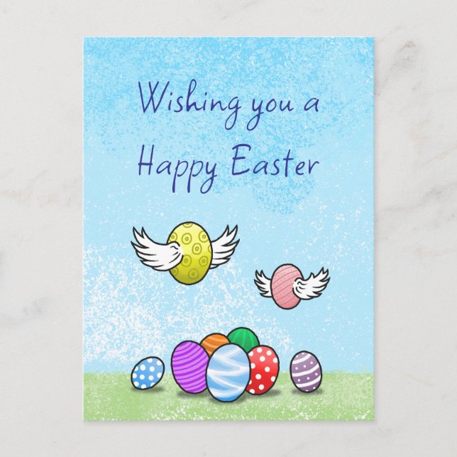 Flygande Påskägg Helg Vykort (Framsida)