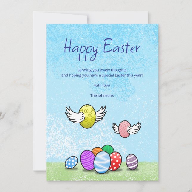 Flygande Påskägg Julkort (Framsida)