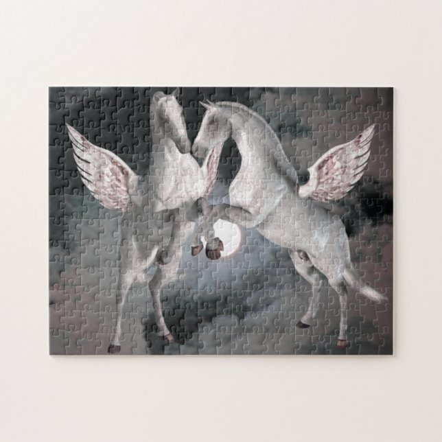 Flygande Pegasus Fantasy Horse Art Pussel (Horisontell)