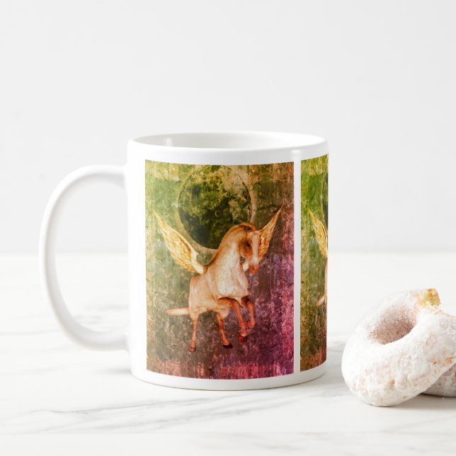 Flygande Pegasus Horse Art Fantasy Kaffemugg (Med munk)