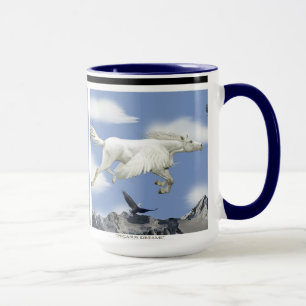 Flygande Pegasus och Eagles Fantasy Art Mugg