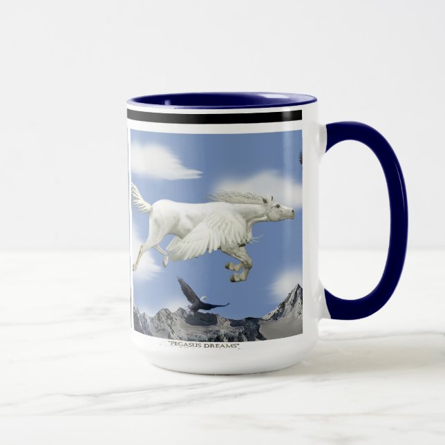 Flygande Pegasus och Eagles Fantasy Art Mugg (Höger)