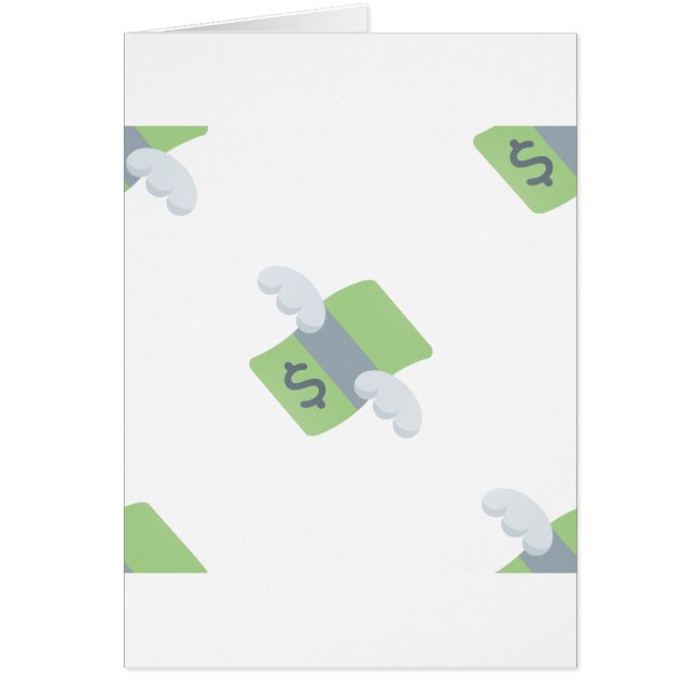 flygande pengar emoji hälsningskort (Framsidan)