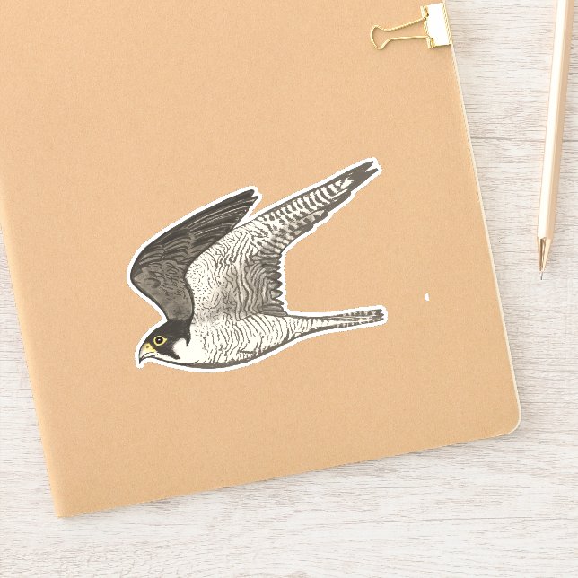 Flygande Peregrine Falcon Färgpenna Art Klistermärken (Anteckningsbok)