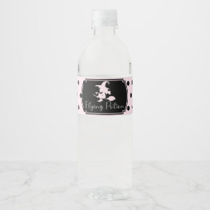 Flygande Potion Halloween Girl Birthday Vattenflaska Etikett