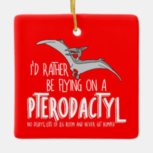 Flygande Pterodactyl Dinosaur Airline Ceramic Orna Julgransprydnad Keramik